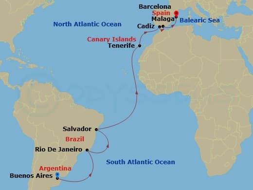Cruise Itinerary Map