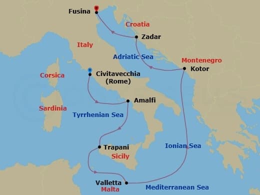 Cruise Itinerary Map