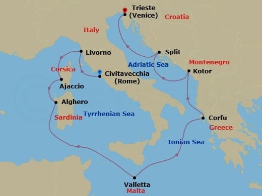 Cruise Itinerary Map