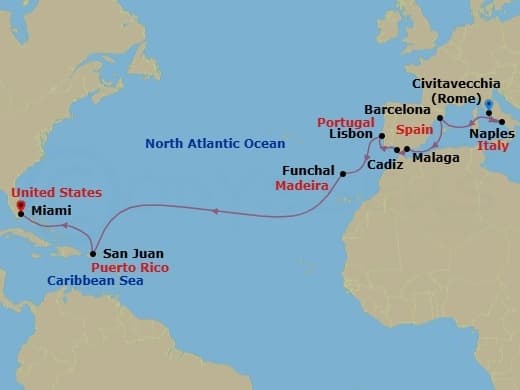 Cruise Itinerary Map