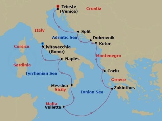 Cruise Itinerary Map