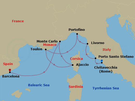 Cruise Itinerary Map