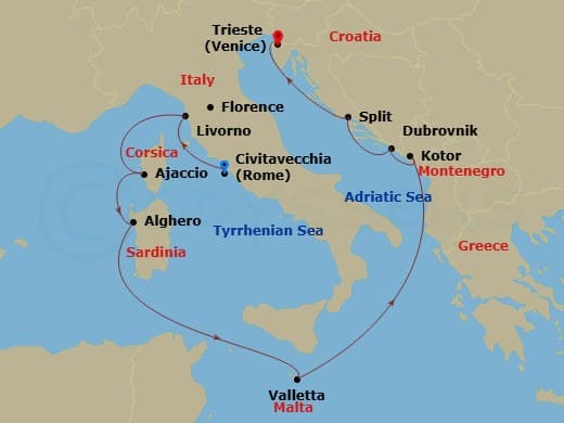 Cruise Itinerary Map