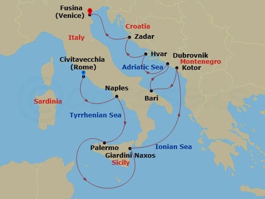 Cruise Itinerary Map