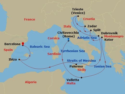 Cruise Itinerary Map