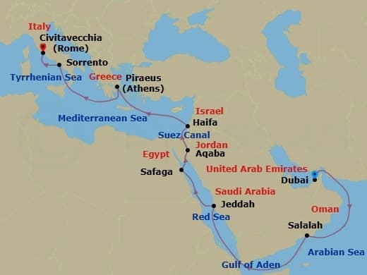 Cruise Itinerary Map