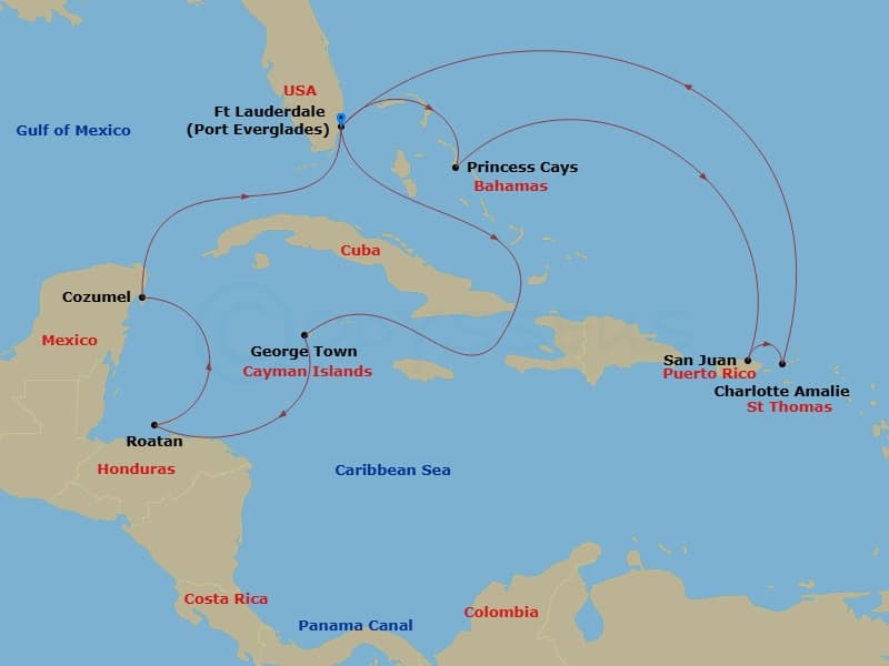 Cruise Itinerary Map