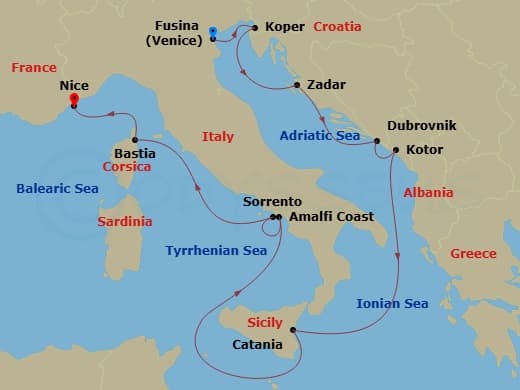 Cruise Itinerary Map