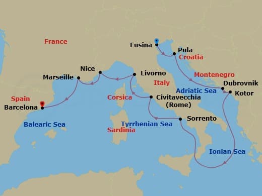 Cruise Itinerary Map