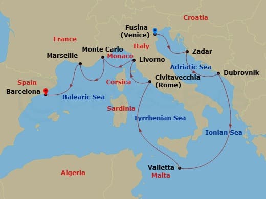 Cruise Itinerary Map