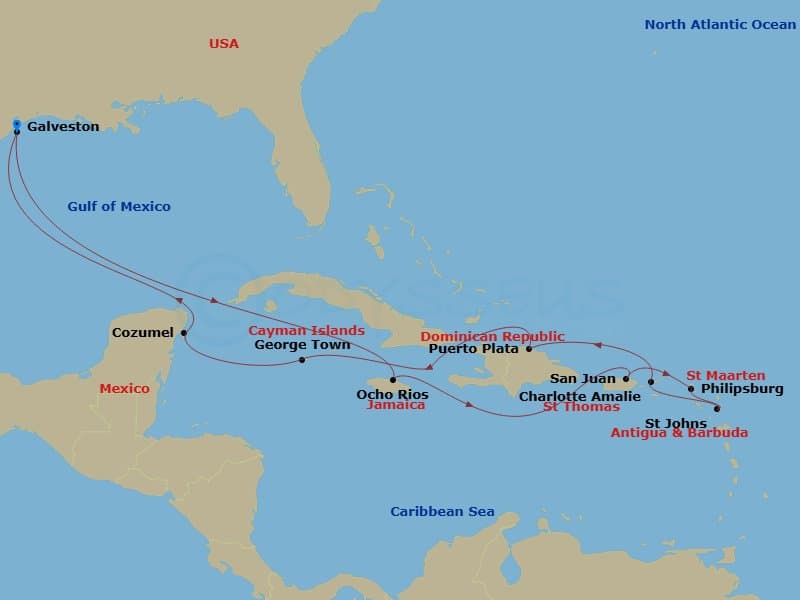 Cruise Itinerary Map