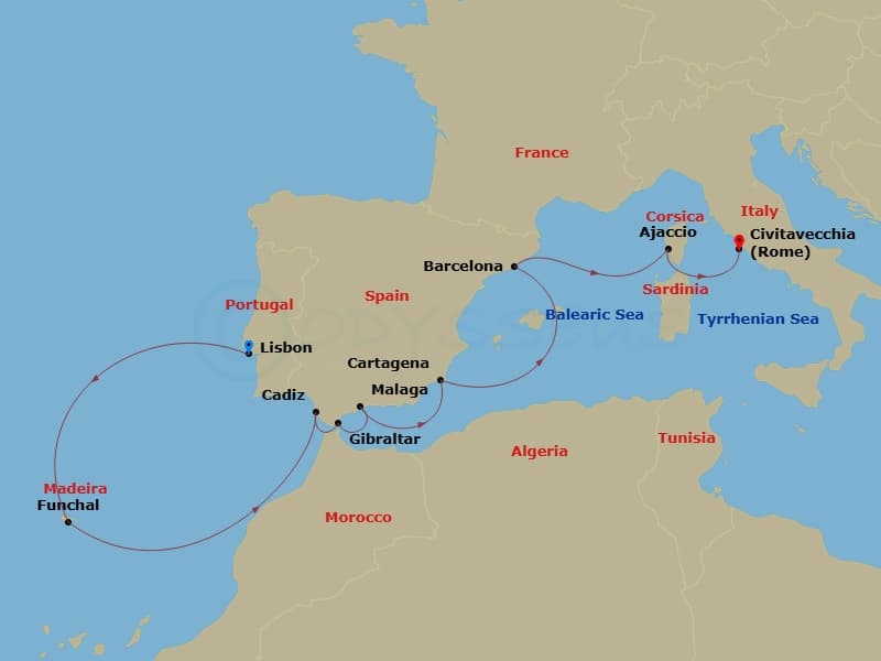 Cruise Itinerary Map