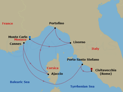 Cruise Itinerary Map