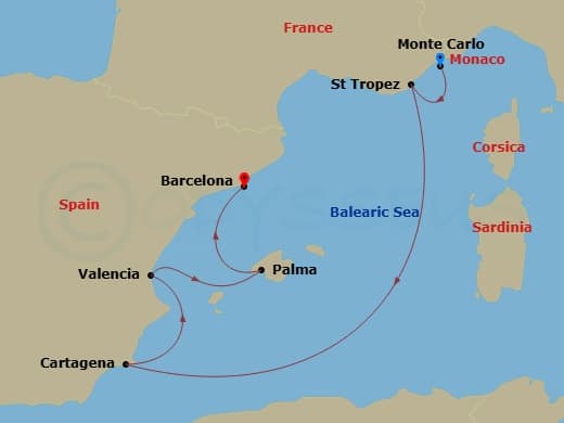 Cruise Itinerary Map