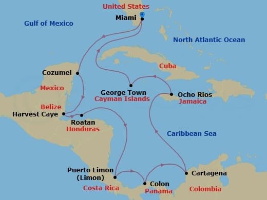 Cruise Itinerary Map