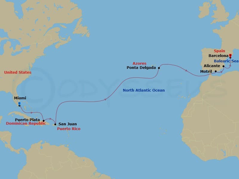 Cruise Itinerary Map