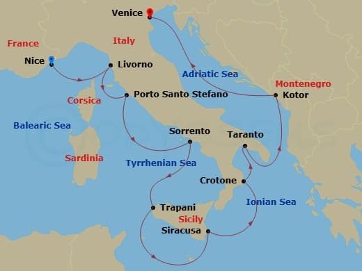 Cruise Itinerary Map
