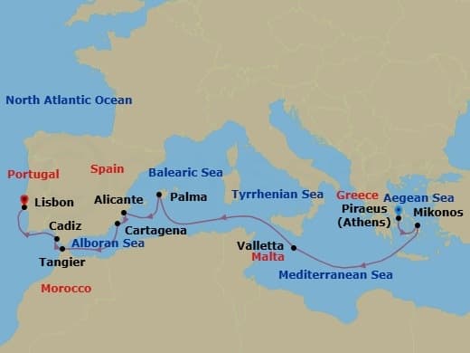 Cruise Itinerary Map