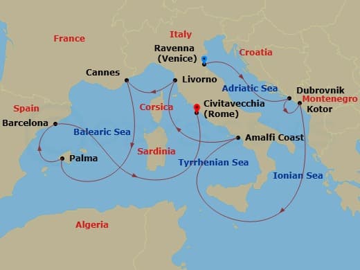 Cruise Itinerary Map