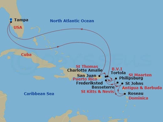Cruise Itinerary Map