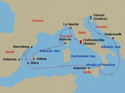 Cruise Itinerary Map