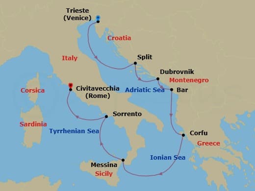 Cruise Itinerary Map