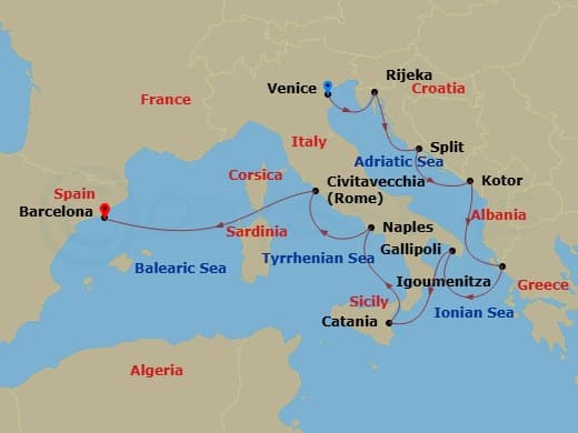 Cruise Itinerary Map