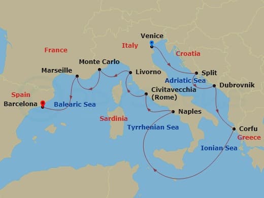Cruise Itinerary Map