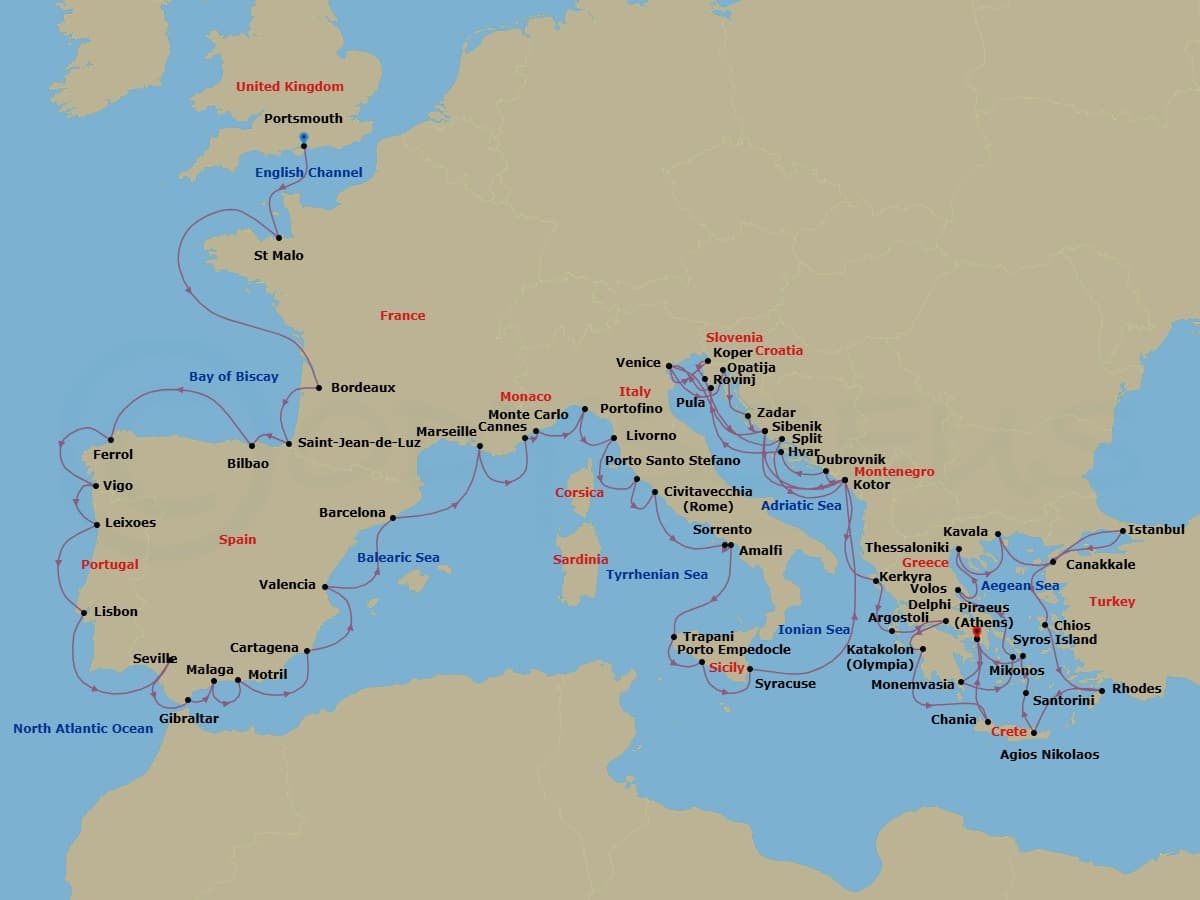 Cruise Itinerary Map