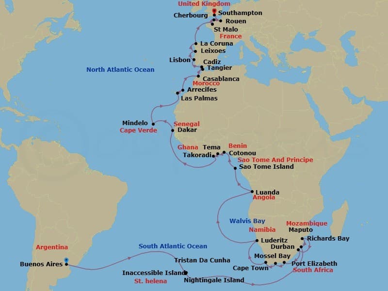 Cruise Itinerary Map