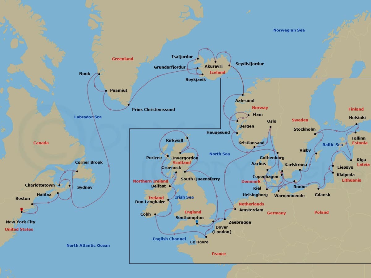 Cruise Itinerary Map