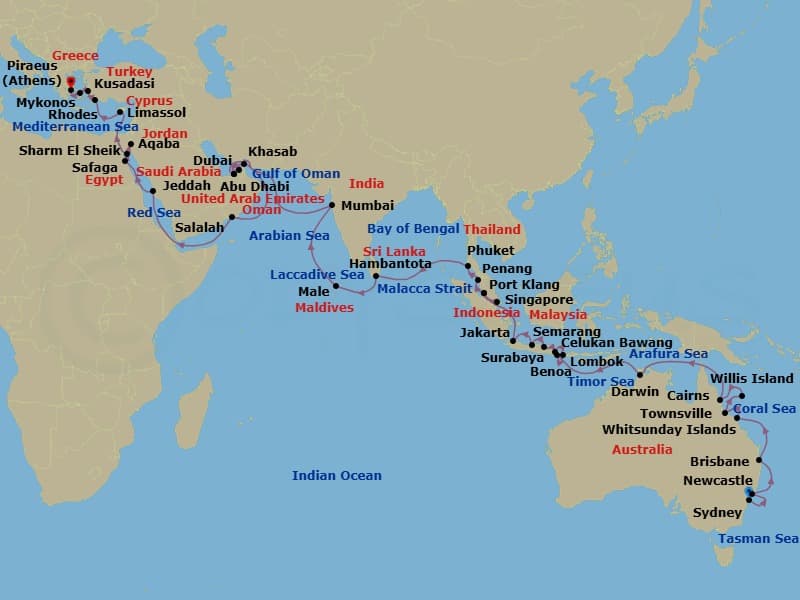 Cruise Itinerary Map