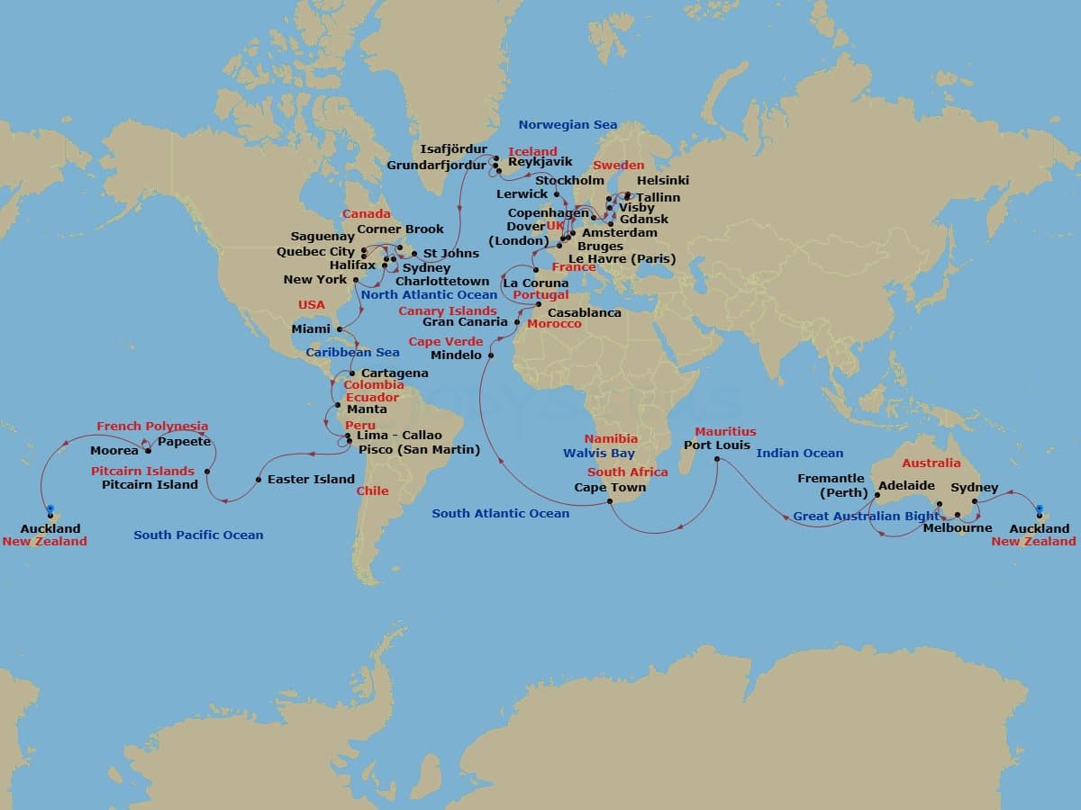 Cruise Itinerary Map