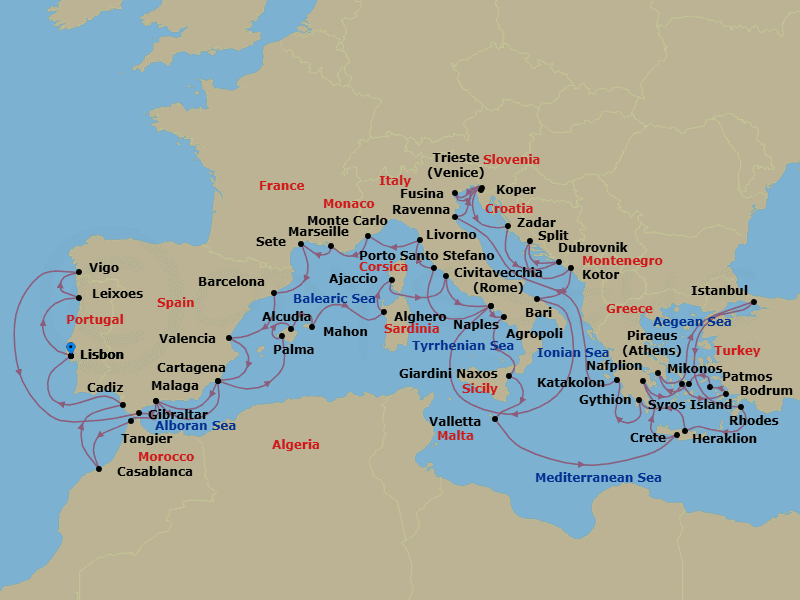 Cruise Itinerary Map