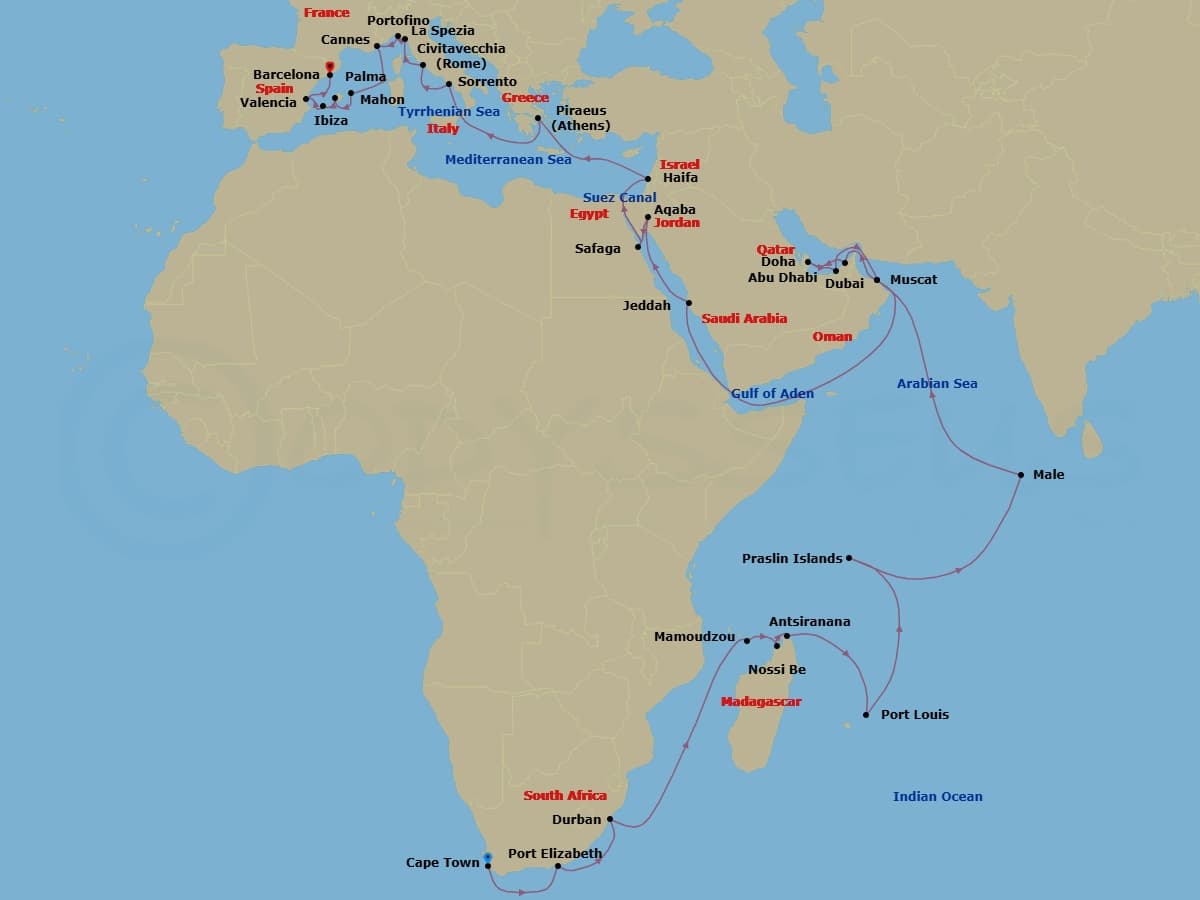 Cruise Itinerary Map