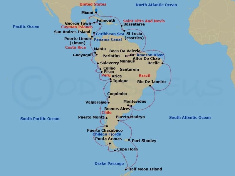 Cruise Itinerary Map