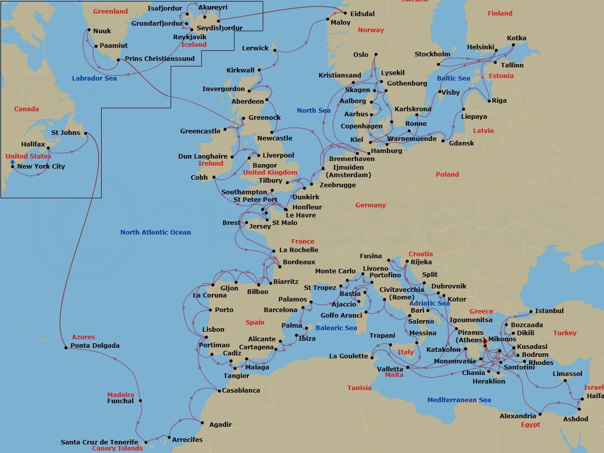 Cruise Itinerary Map