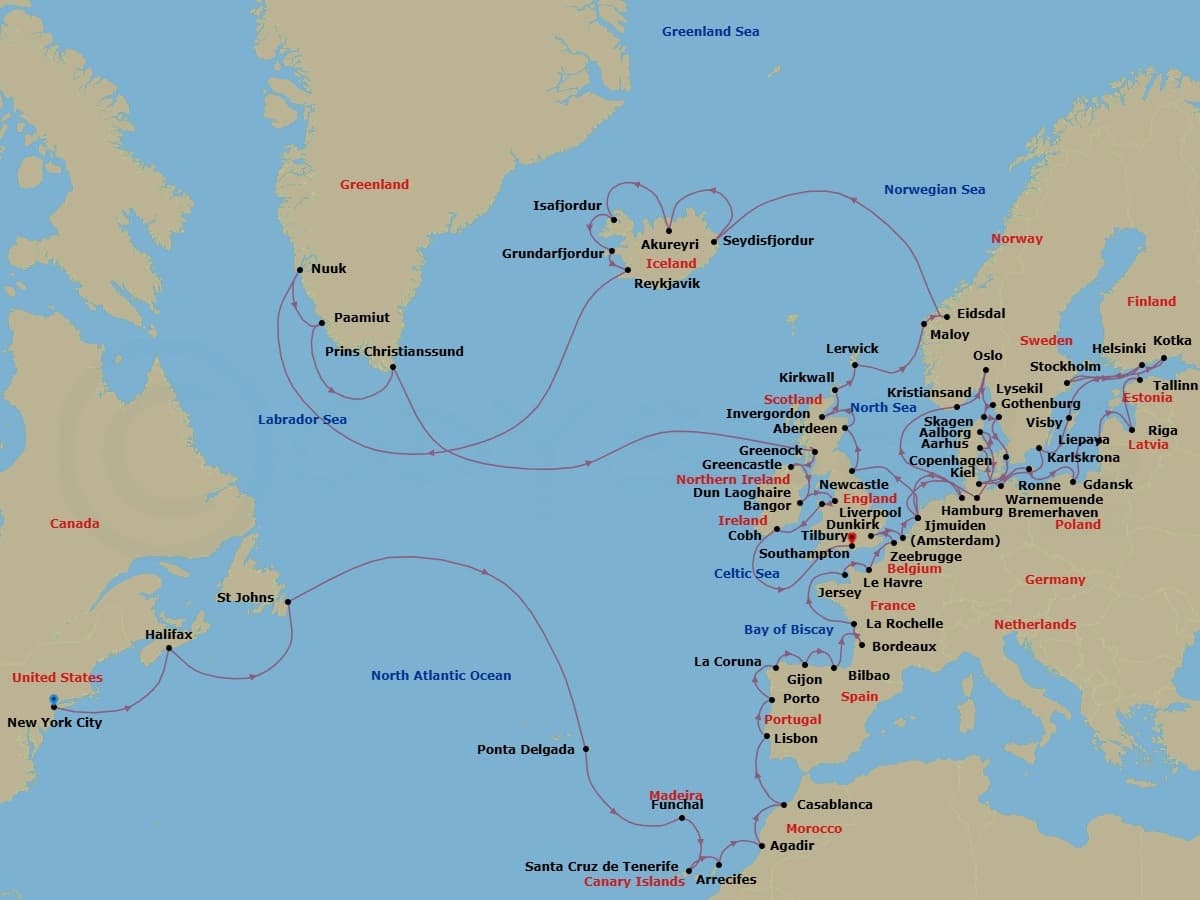 Cruise Itinerary Map