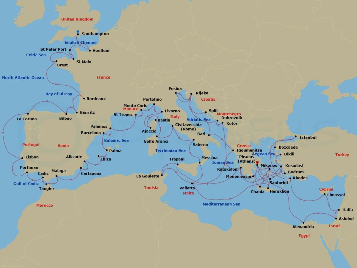 Cruise Itinerary Map
