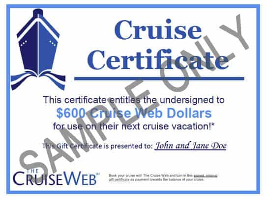 Sample Cruiseweb Gift Certificate