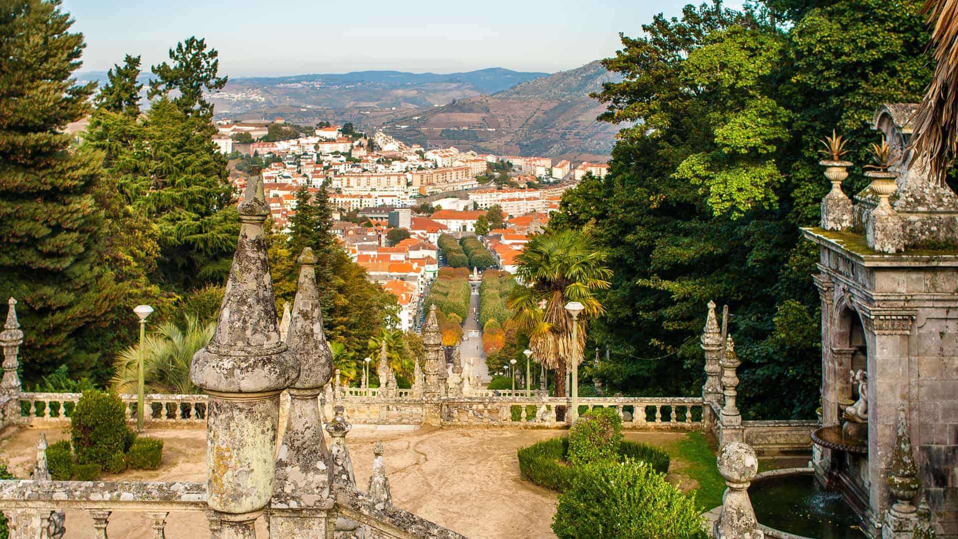 Stairs of the Sanctuary of Our Lady of Remedios in Lamego. Portugal.