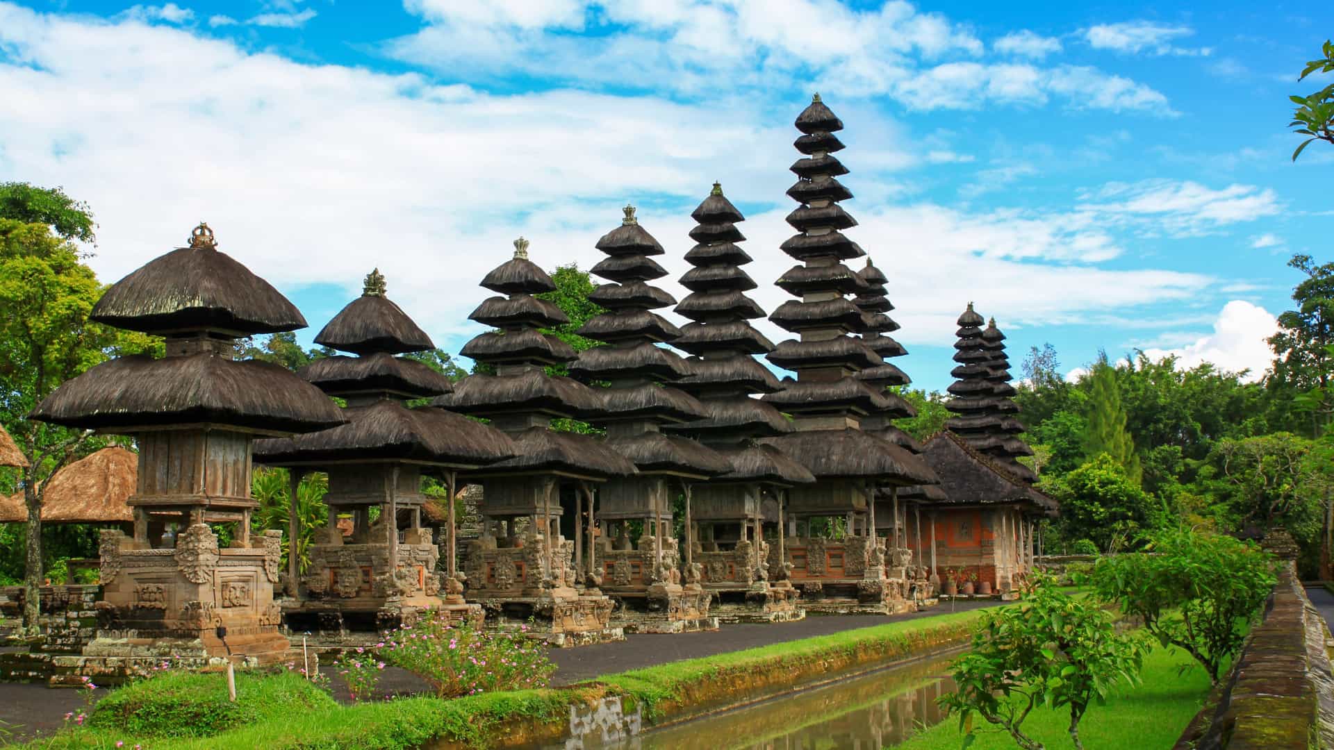 Azamara Cruises: Pura Taman Ayun, Bali, Indonesia - traditional Hindu temple, unique Southeast Asia architecture.