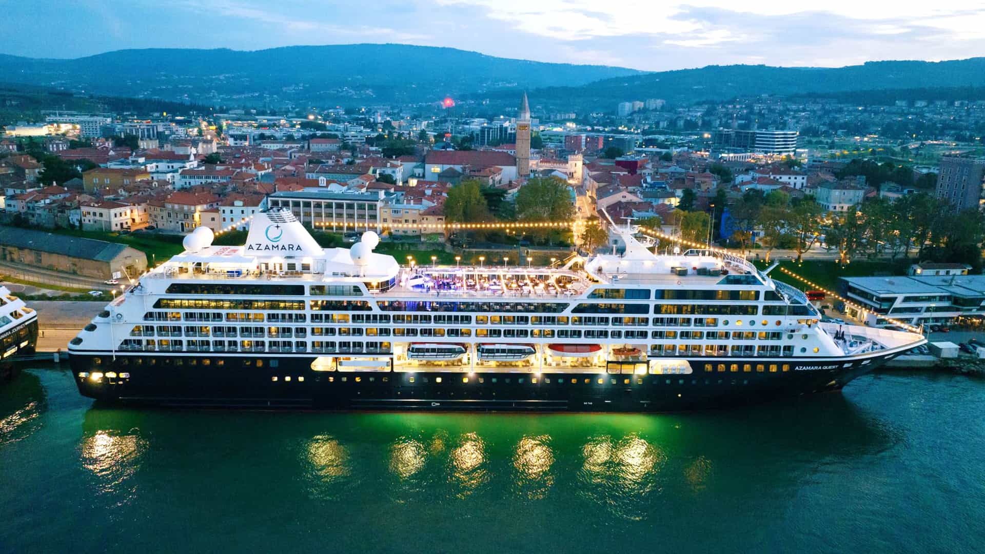 Azamara Quest overnight in port in Europe.