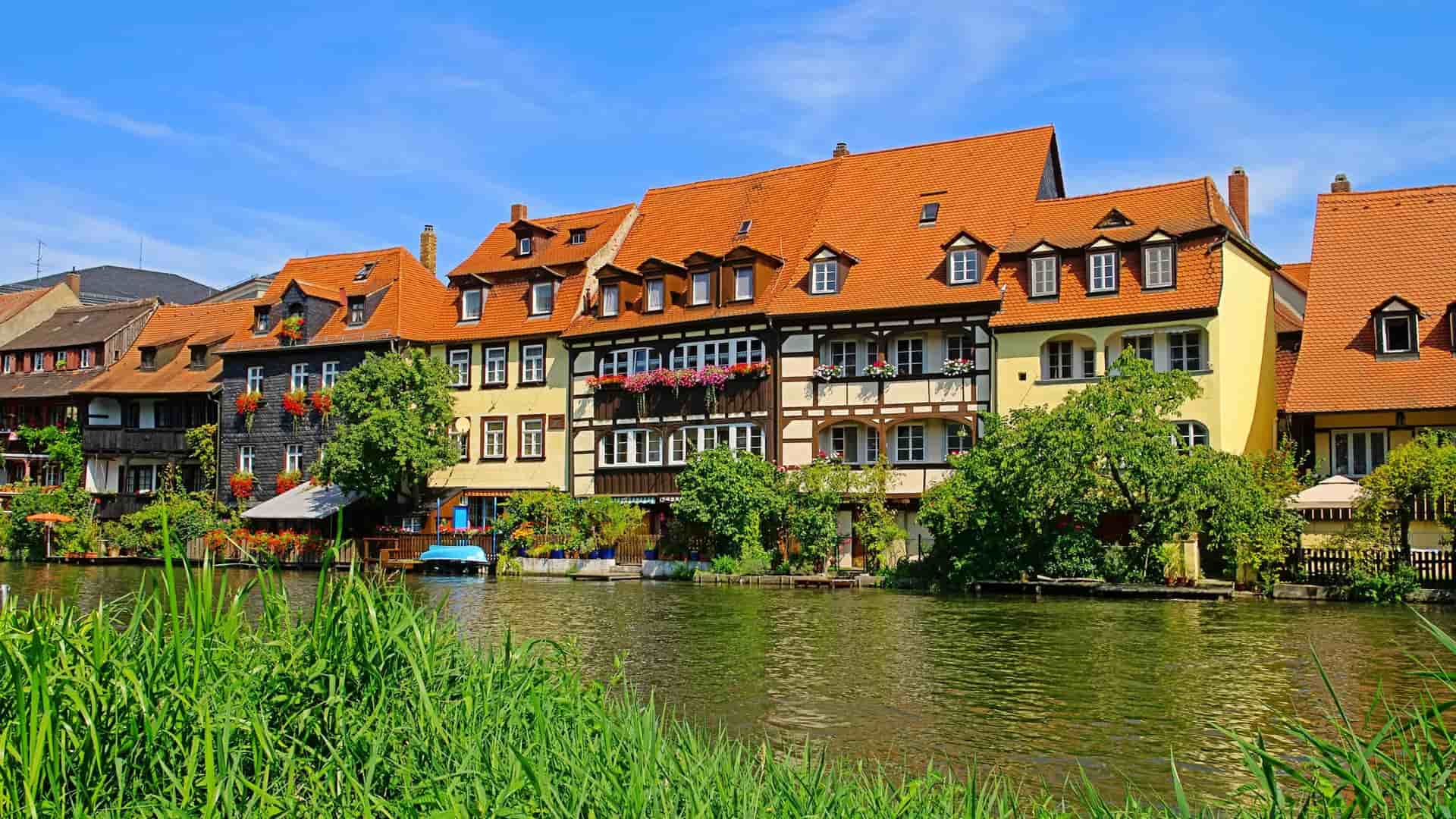 Little Venice houses on river in Bamberg.