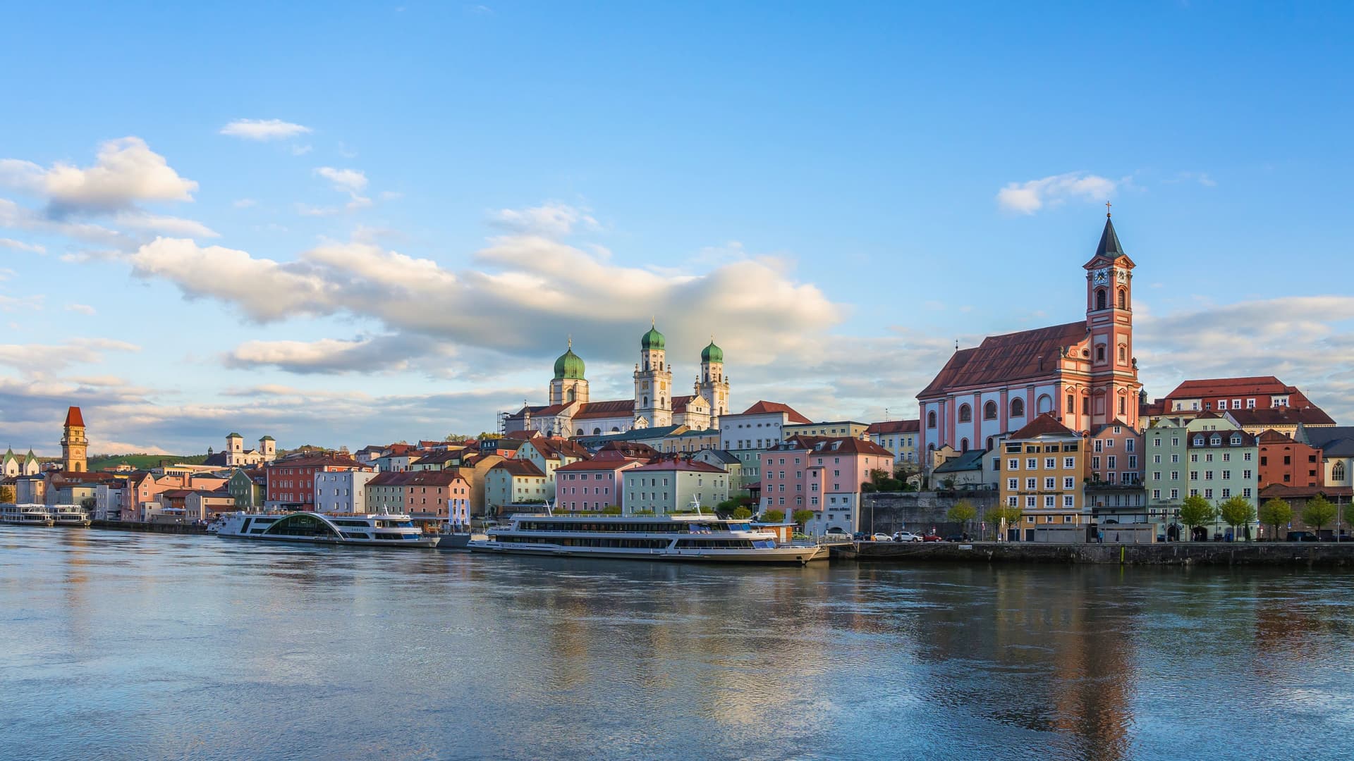 Danube Riverbank in Passau, Germany.