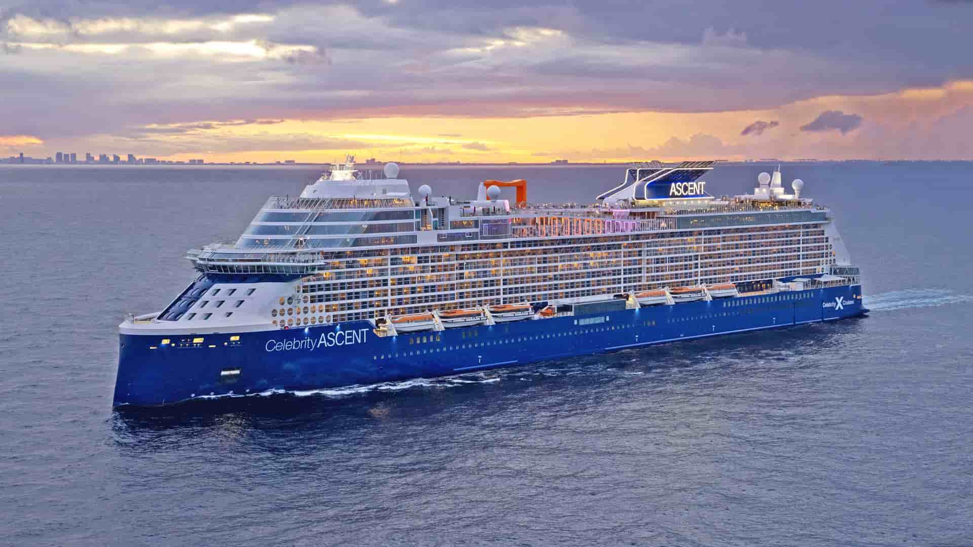 Celebrity Ascent cruise ship exterior.
