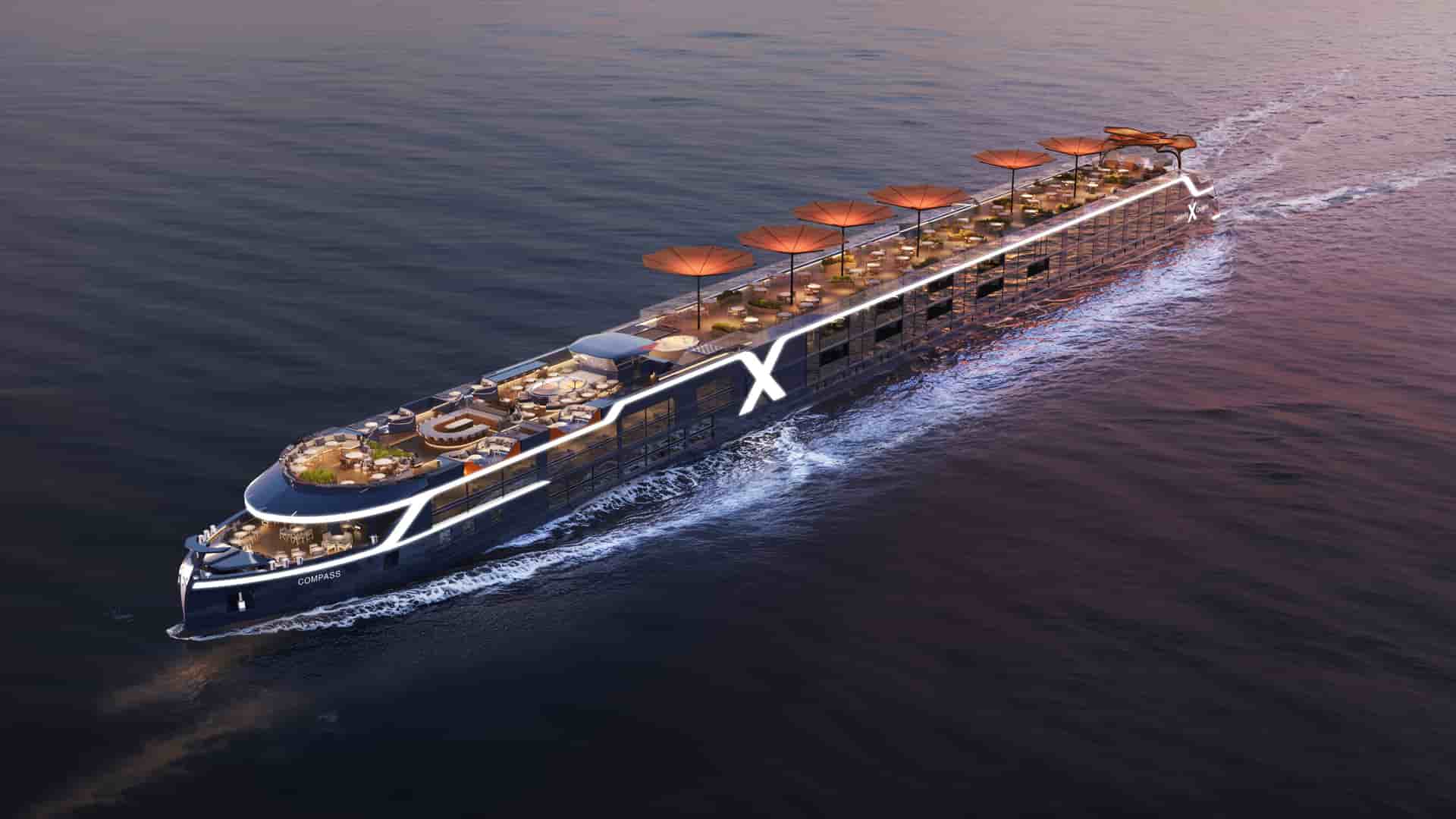 A rendering of Celebrity Cruises' Compass river ship.