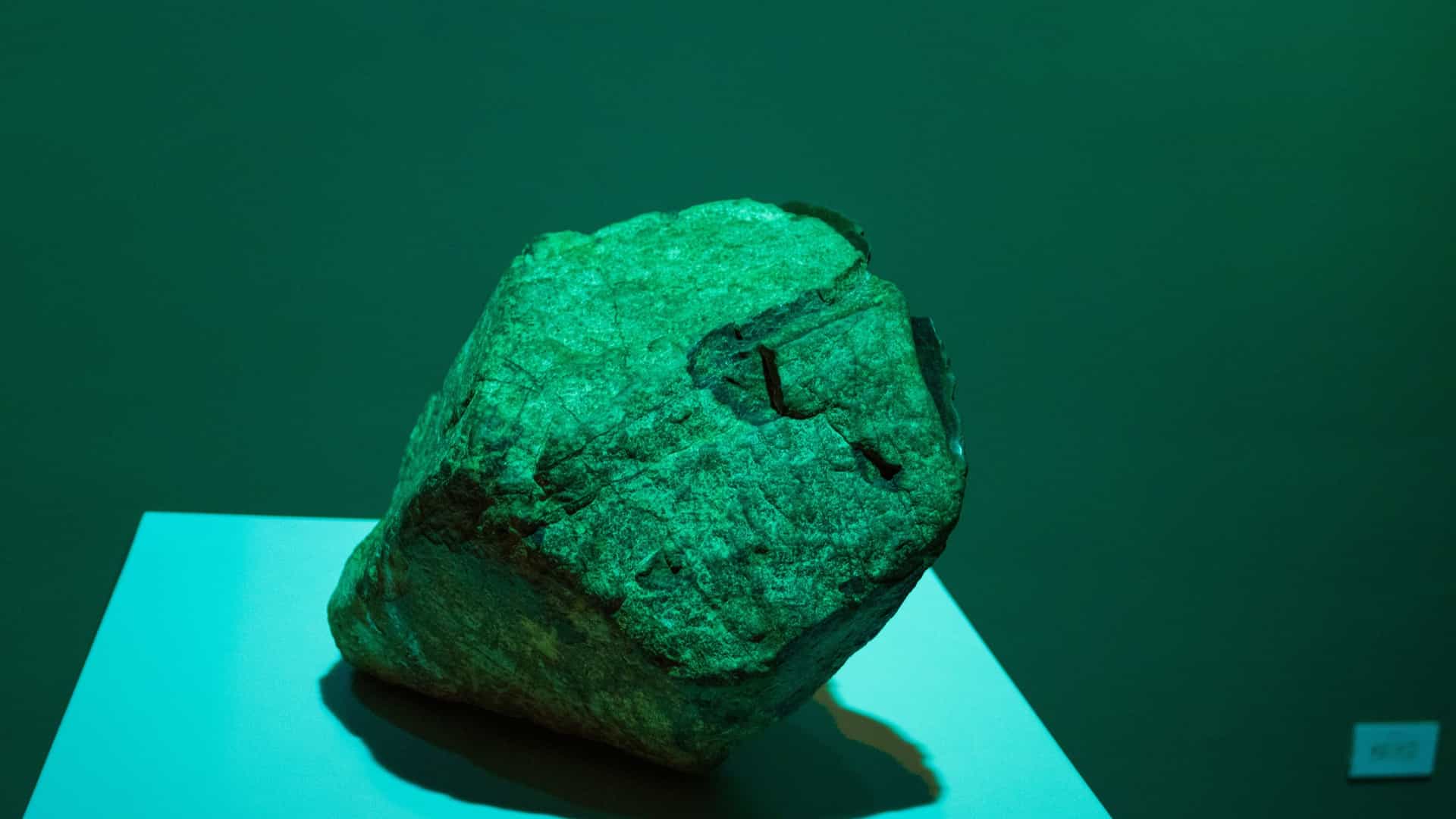 Pure jade stone, photo taken inside the Jade Museum in San José, Costa Rica.