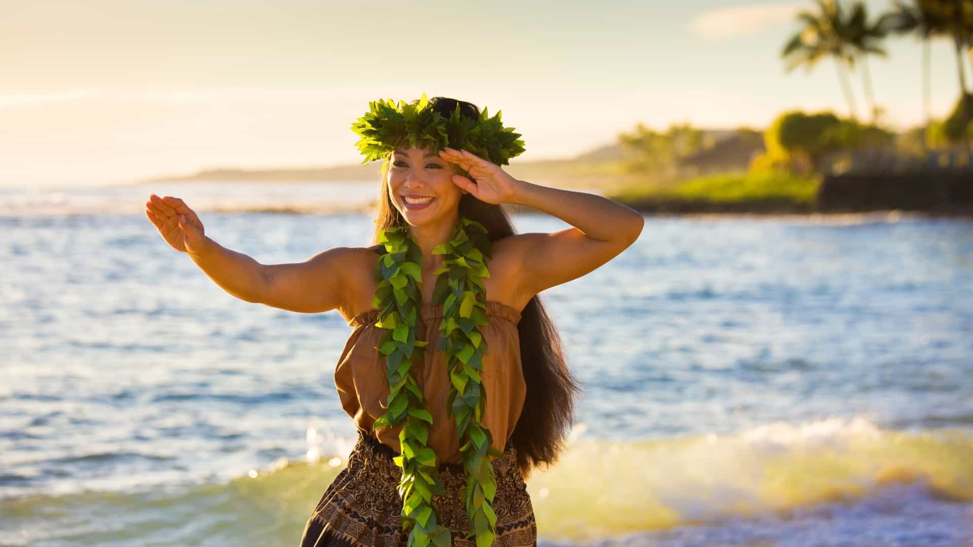 Hawaiian hula dancer in Kauai, Hawaii.