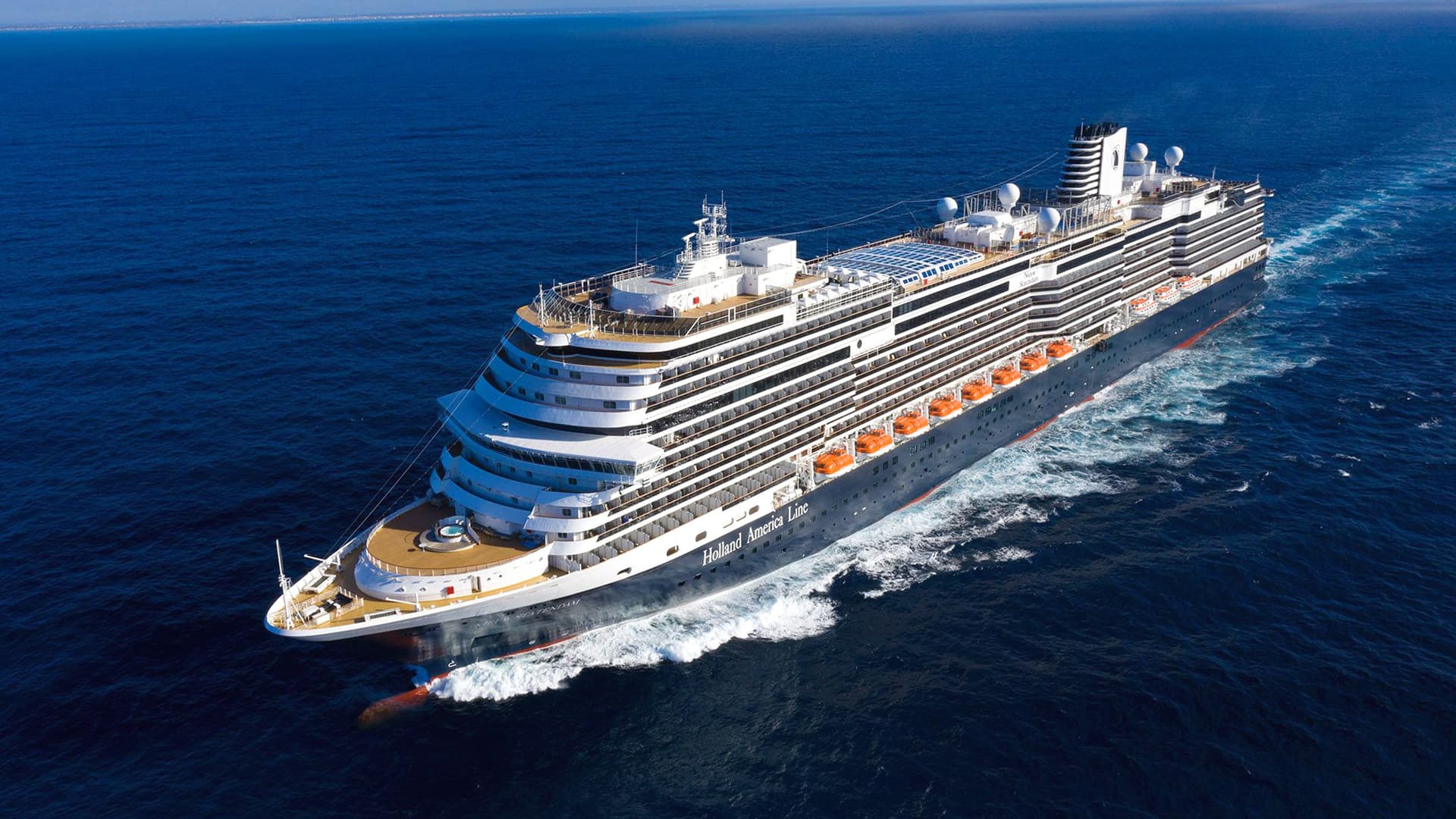 Holland America's Nieuw Statendam at sea.